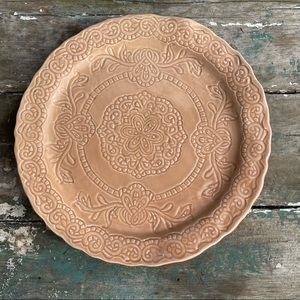 ceramiche virginia earthy peach beige ceramic dinner plate Italy